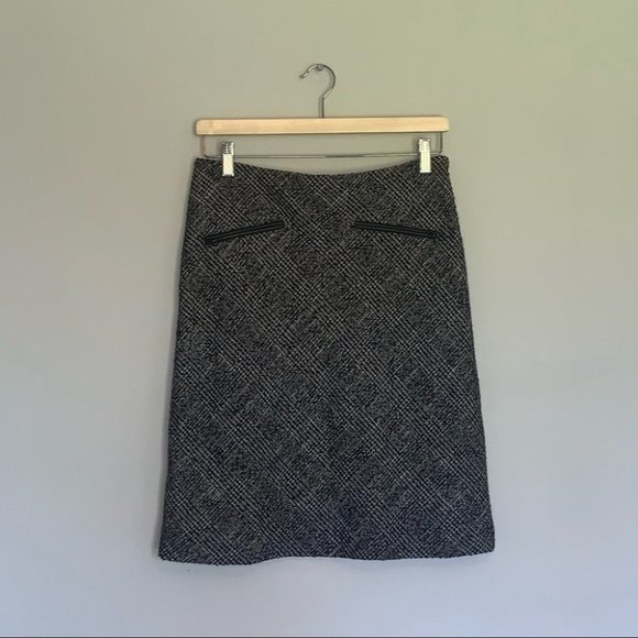 Talbots‎ Petites  A-Line Tweed Skirt Career Grey Black Size 6 US Petite - Picture 5 of 9